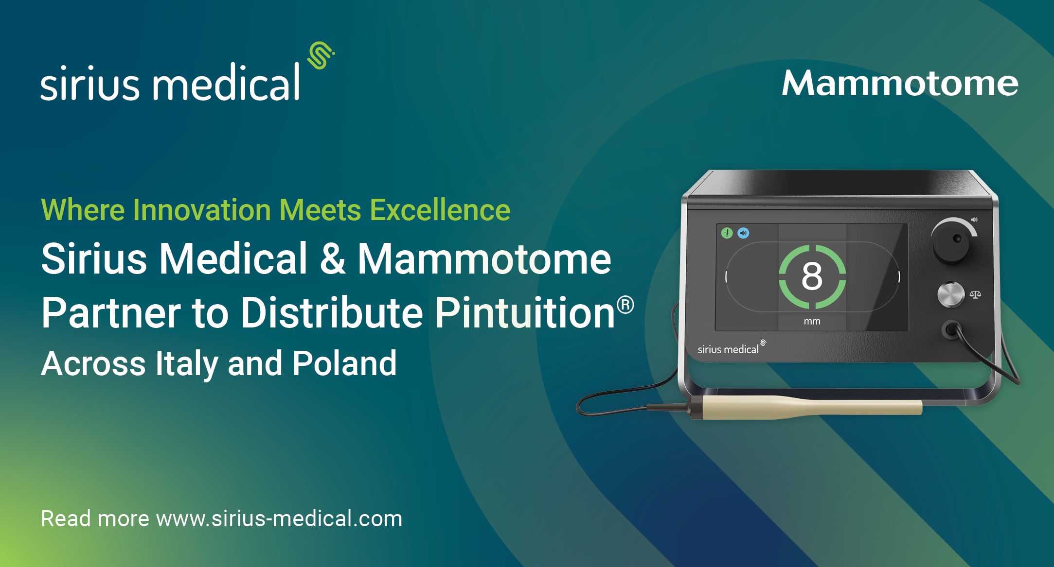 Sirius Medical and Mammotome partnership announcement